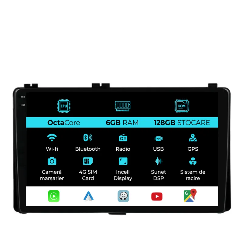 Vezi acum Navigatie Dedicata Toyota Auris, Corolla (2015-2019), 9 Inch, 6Gb Ram, 128Gb stocare, Carplay