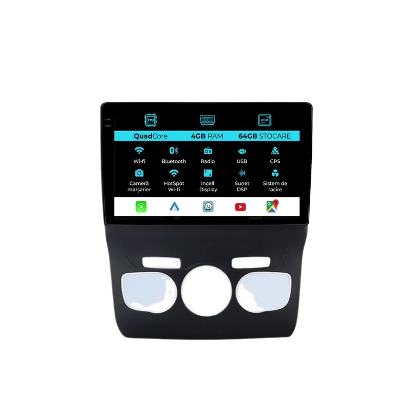 Navigatie Dedicata Citroen C4L (2013-2016),QuadCore, 9Inch, 4Gb Ram, 64Gb Stocare, Carplay Reducere