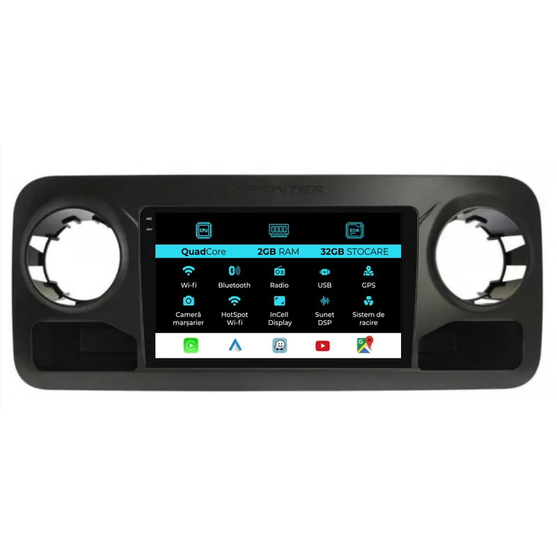 Navigatie Dedicata Mercedes Benz Sprinter (2018-2023), 9Inch, 2Gb Ram, 32Gb Stocare, Carplay Ultima șansă