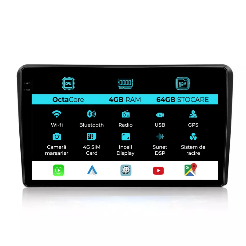 Navigatie Dedicata Fiat 500L (2012 – 2017),QuadCore, 10Inch, 4Gb Ram, 64Gb Stocare, Carplay Discount