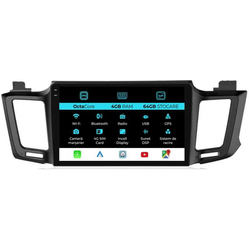Nu rata Navigatie Dedicata Toyota Rav 4 (2012-2018), 10 Inch, 4Gb Ram, 64Gb Stocare, Carplay
