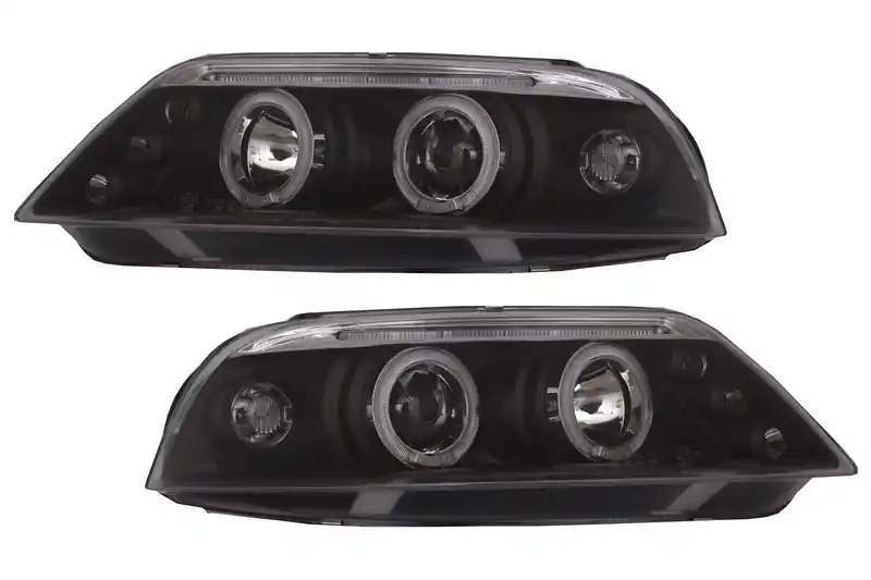 Faruri compatibil cu VW Passat 3BG (2000-2005) 2 Halo Rims negru Reducere extra