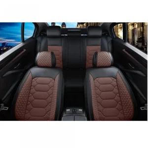 Ultima șansă Set huse scaune auto universale piele ecologica negru cu maro fata-spate