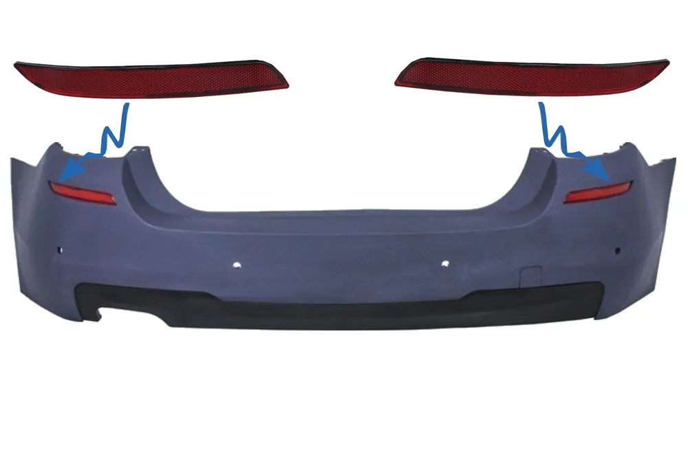Ultima șansă Reflector Bara Spate Catadioptru compatibil cu BMW 5 Series F10 (2011-up) M-tech Design