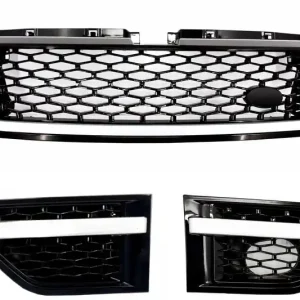 Ansamblu Grila Centrala si Grile Laterale compatibil cu Land Range Rover Sport L320 Facelift (2009-2013) Autobiography Look All Black Edition Discount