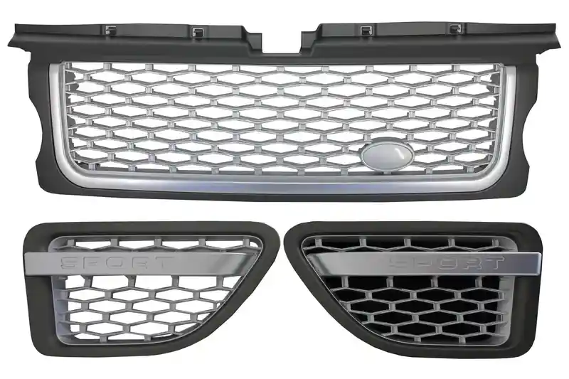 Ansamblu Grila Centrala si Grile Laterale compatibil cu Land Range Rover Sport L320 (2005-2008) Autobiography Look Silver Edition Promoție
