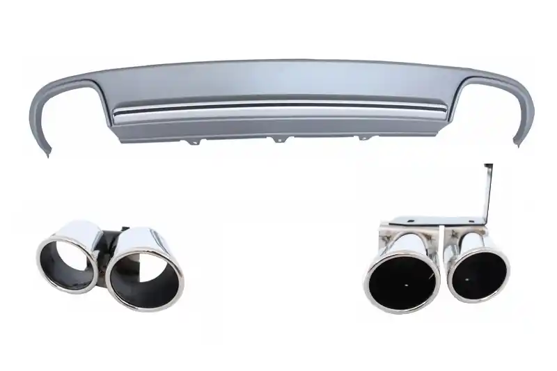 Popular Difuzor Bara Spate si Ornamente Evacuare compatibil cu AUDI A4 B8 Facelift (2012-up) S4 Design