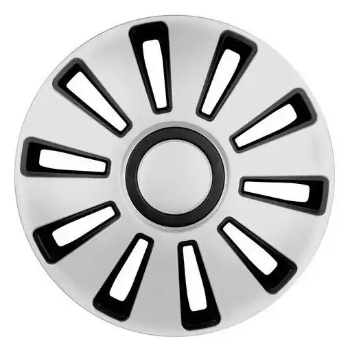 Set 4 capace roata 16'' SILVERSTONE argintiu cu negru, Lampa Cumpărături sigure