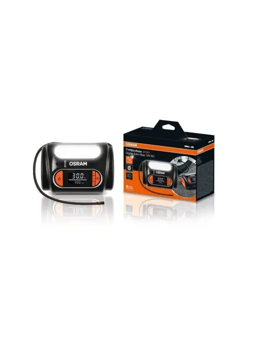 Vezi acum Compresor auto profesional OSRAM TYREinflate 2120 – Pompa digitală 12 V cu afișaj, auto-stop și LED de lucru