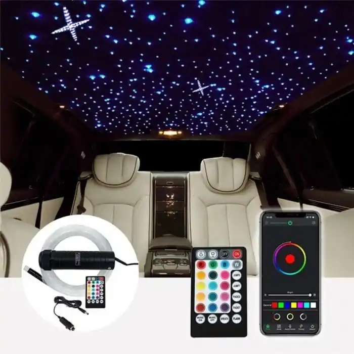 Retur gratuit Kit Fibra Optica Plafon Instelat auto RGBW 550 Fire 2M 0.75mm cu aplicatie 550-0.75MM-2M