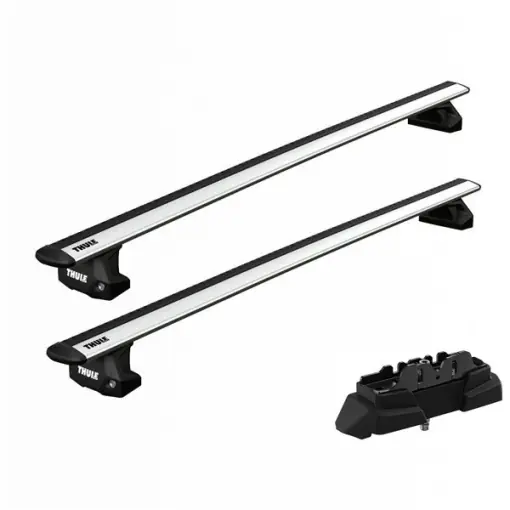 Ofertă de sezon Bare transversale Thule WingBar Evo Clamp Silver dedicate pentru BMW Serie 3 (E90), 4 usi, model 2005-2012 cu puncte fixe