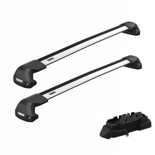 Bare transversale Thule WingBar Edge Clamp Silver dedicate pentru BMW 5-Series 4-dr Sedan 2017-2023 cu puncte fixe Ofertă limitată