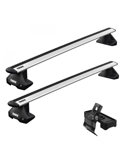 Livrare expres Bare transversale Thule WingBar Evo Clamp Silver dedicate pentru Mazda 2 Hybrid 5-dr Hatchback 2022 cu plafon normal