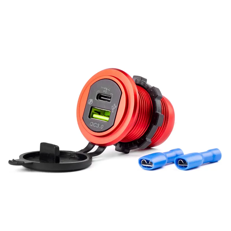 Preț redus Incarcator Auto Incastrabil 12/24V, USB + USB-C, Impermeabil
