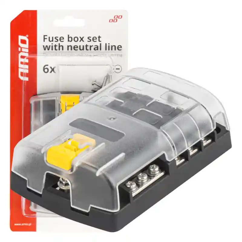 Panou sigurante auto 6 cai, distribuitor alimentare pozitiv negativ, universal 12V/24V Cumpărături sigure