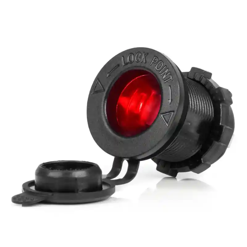 Priza Bricheta Auto Impermeabila, Iluminare LED Rosu, 12V/24V Reducere specială