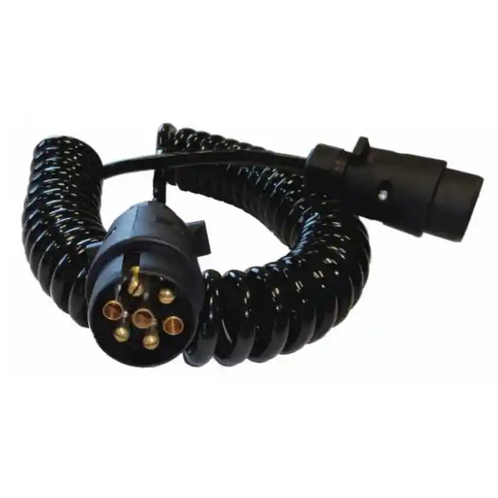 Cablu electric spiralat remorca, stecher tata/tata, 7 pini, 3m, 12V Reducere extra