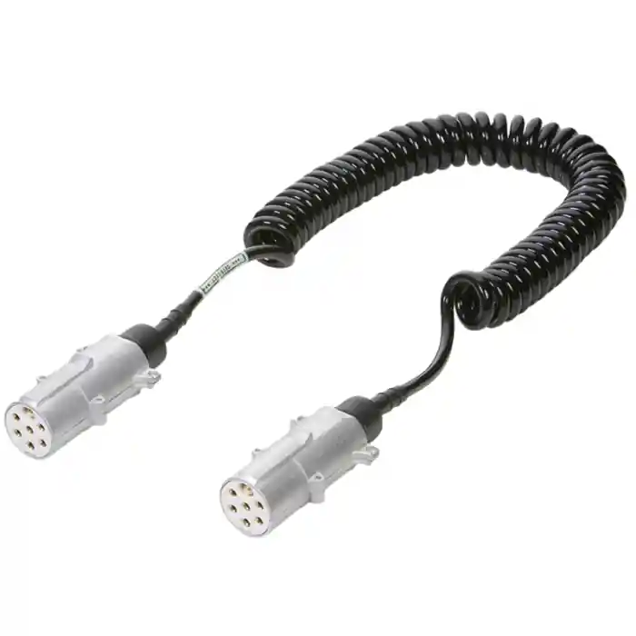 Livrare gratuită Cablu electric spiralat cu stecher metal 24V / 7 pini, tip S