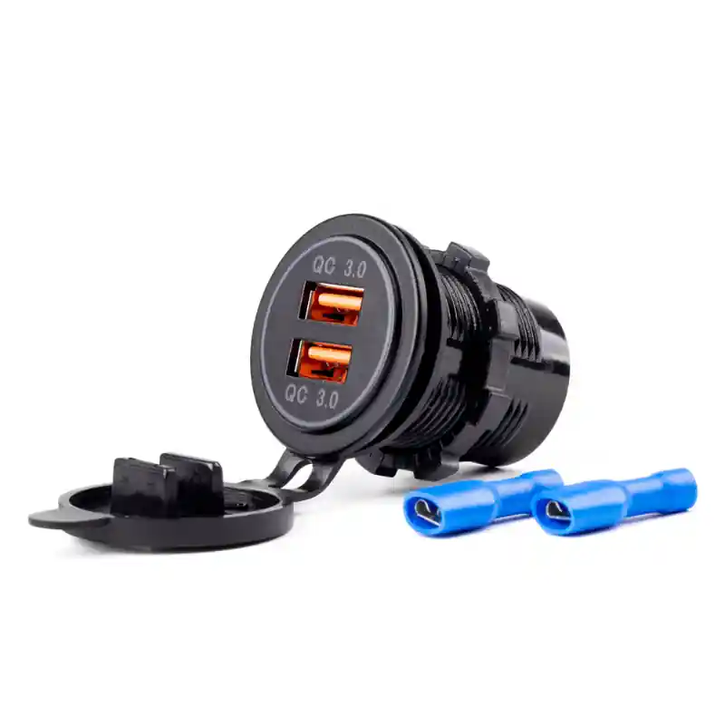 Chilipir Incarcator Auto Incastrabil Impermeabil, 2 Porturi USB, 12V/24V