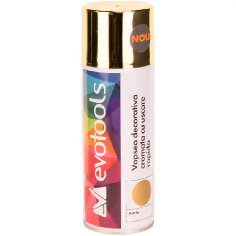 Chilipir Spray vopsea acrilica, Auriu cromat, uscare rapida, 400 ml