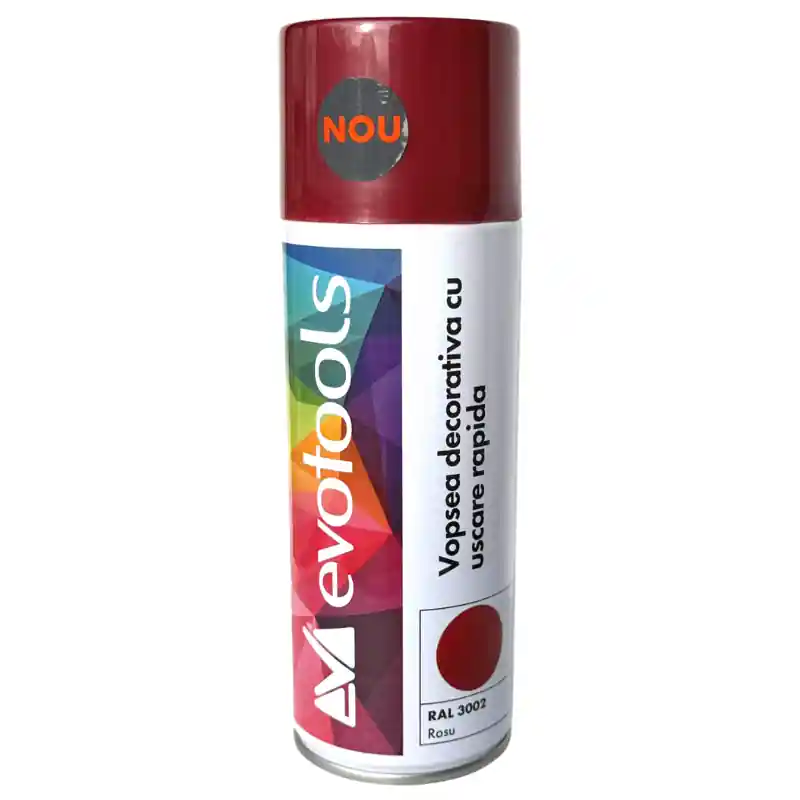 Vopsea spray decorativa, uscare rapida, rosu RAL 3002, 400 ml Plată securizată