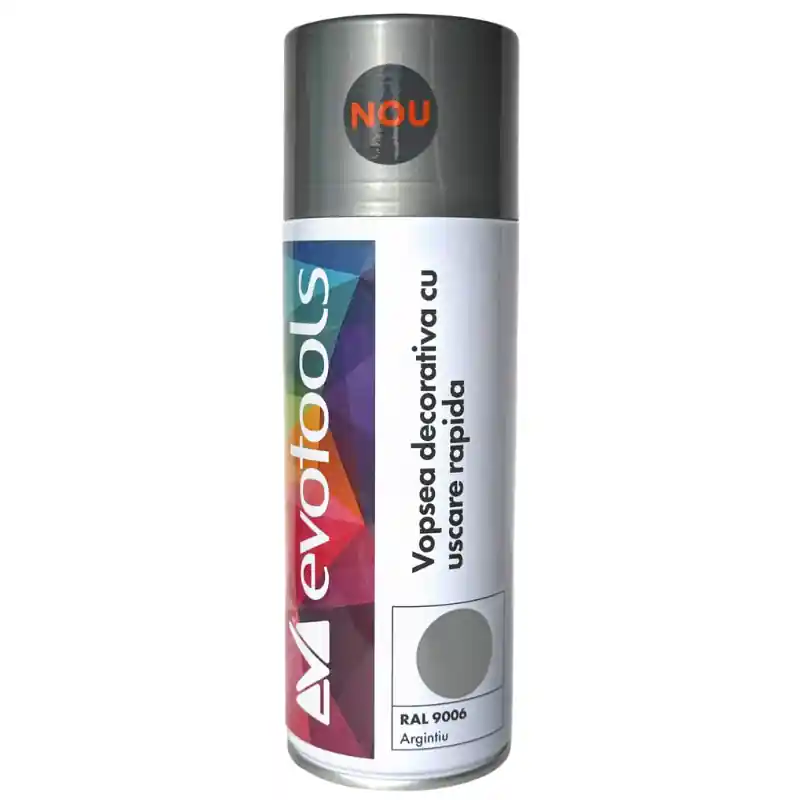 Lichidare de stoc Vopsea spray decorativa, uscare rapida, argintiu RAL 9006, 400 ml