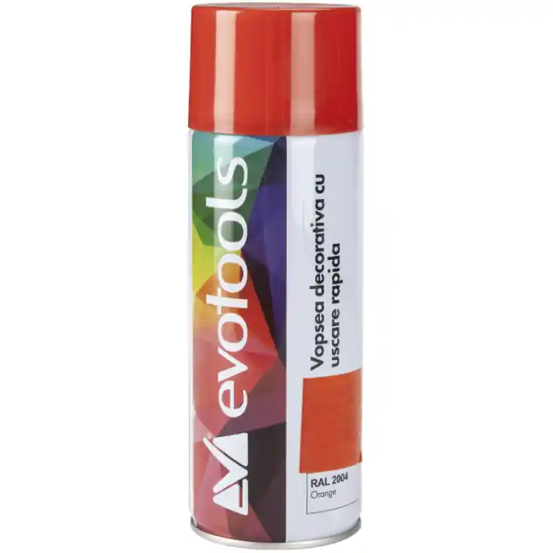 Cumpărături sigure Vopsea Spray Acrilica, Uscare Rapida, Orange RAL 2004, 400 ml