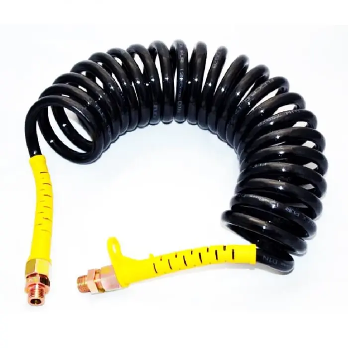 Bestseller Furtun aer spiralat galben, M16, 7.5m, pentru camion, remorca