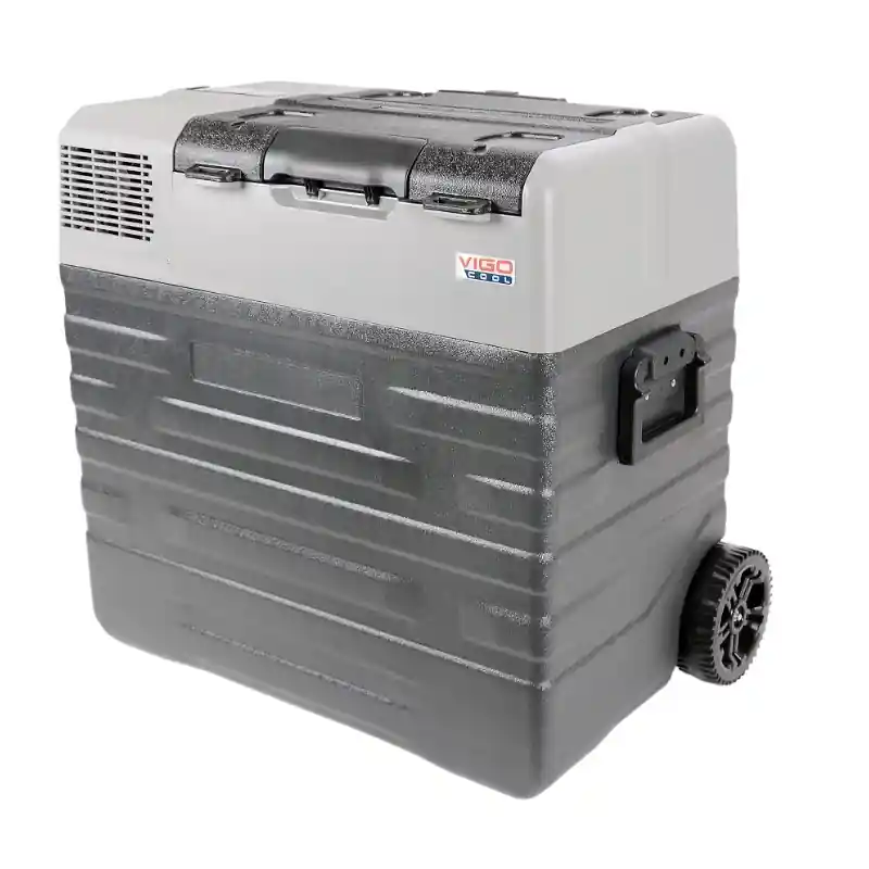 Frigider auto portabil 62L, cu roti si compresor, 12/24/230V, Bluetooth Noutate