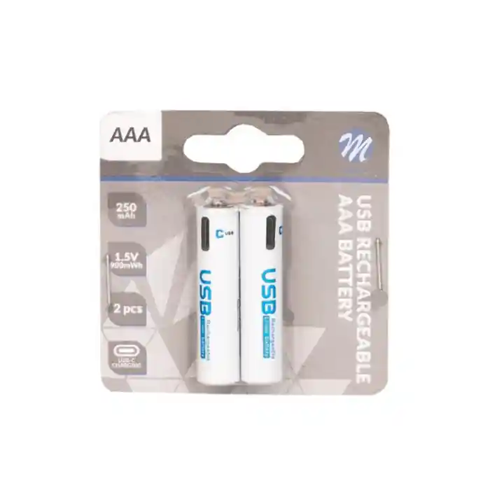 Calitate înaltă Set 2 acumulatori AAA 250mAh/900mwh, USB-C