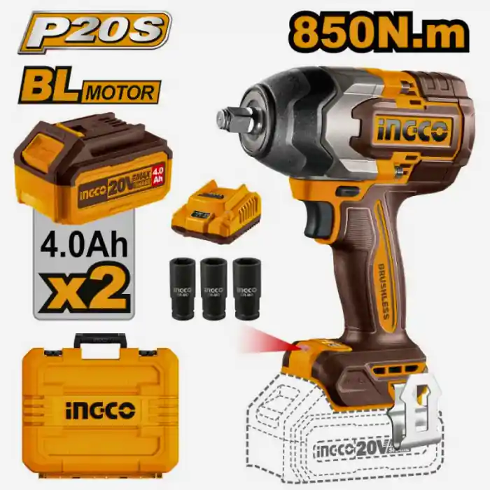 Masina de insurubat cu impact 850Nm, 20V, trusa cu acumulatori si incarcator Super ofertă