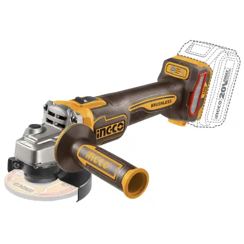 Ultima șansă Polizor unghiular, 20V, motor fara perii, 1200W, disc 125mm, 3 trepte viteza, filet M14