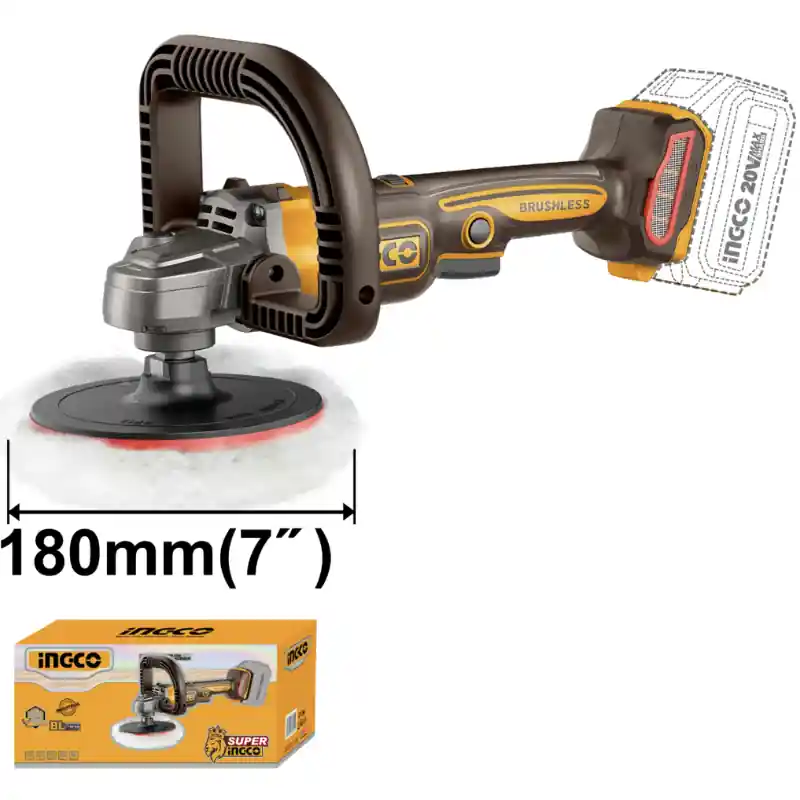 Reducere extra Polizor unghiular 20V brushless ,18cm M14 viteza, variabila pentru polish auto