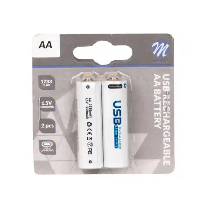 Cumpărături sigure Set 2 acumulatori AA 1733mAh/2500mwh, USB-C